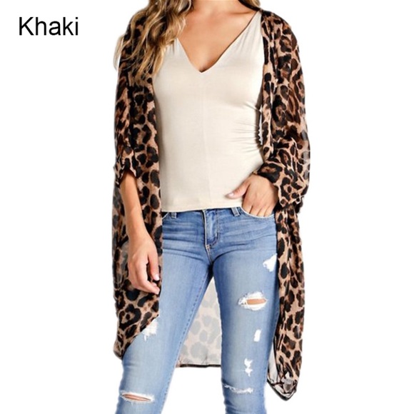 LAST ONE • Leopard Animal Print Beach Cover Kimono - Picture 7 of 7